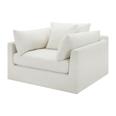 White sofa with cushions on a white background